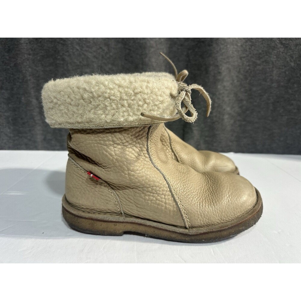Duckfeet Arhus Shearling Pebbled Leather Boots In Honey Women’s Size EU 40 US 9